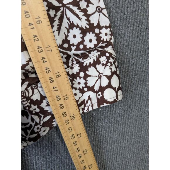 LRL Ralph Lauren Poplin Top Womens 3X Brown Floral Button Up Dress Shirt - Picture 7 of 10